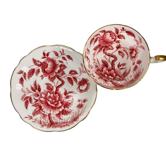 Peony EB 1850 Foley Tea Cup & Saucer Gold Trimmed Vtg Bone China England Floral - Picture 3 of 16